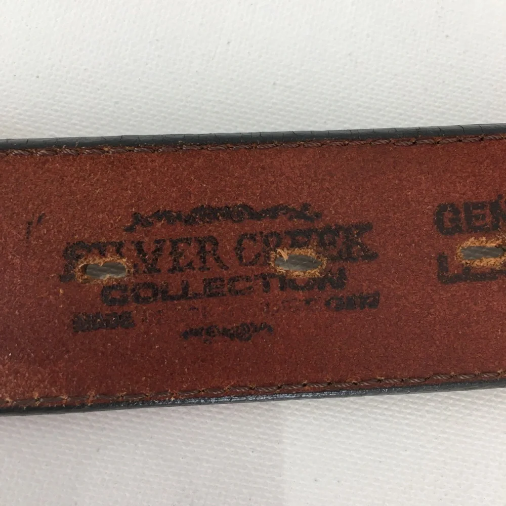 Silver Creek Collection Western Stitched Leather Belt Brown Size 36 Unisex